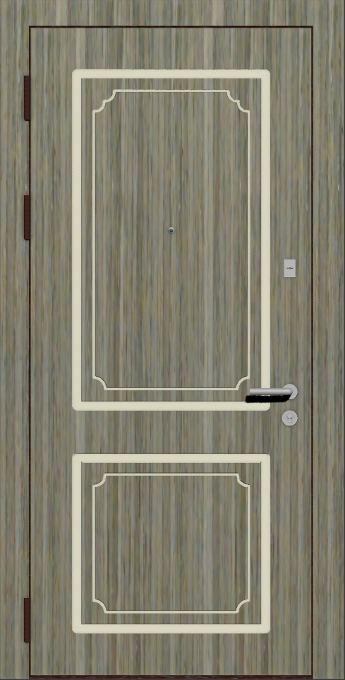 Входная дверь с классическим рисунком D6 и покрытием шпон дуб серый